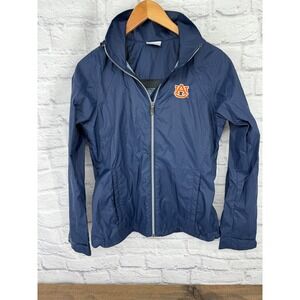 Columbia Auburn Tigers Women Small Navy Blue Full Zip Hooded Windbreaker Jacket